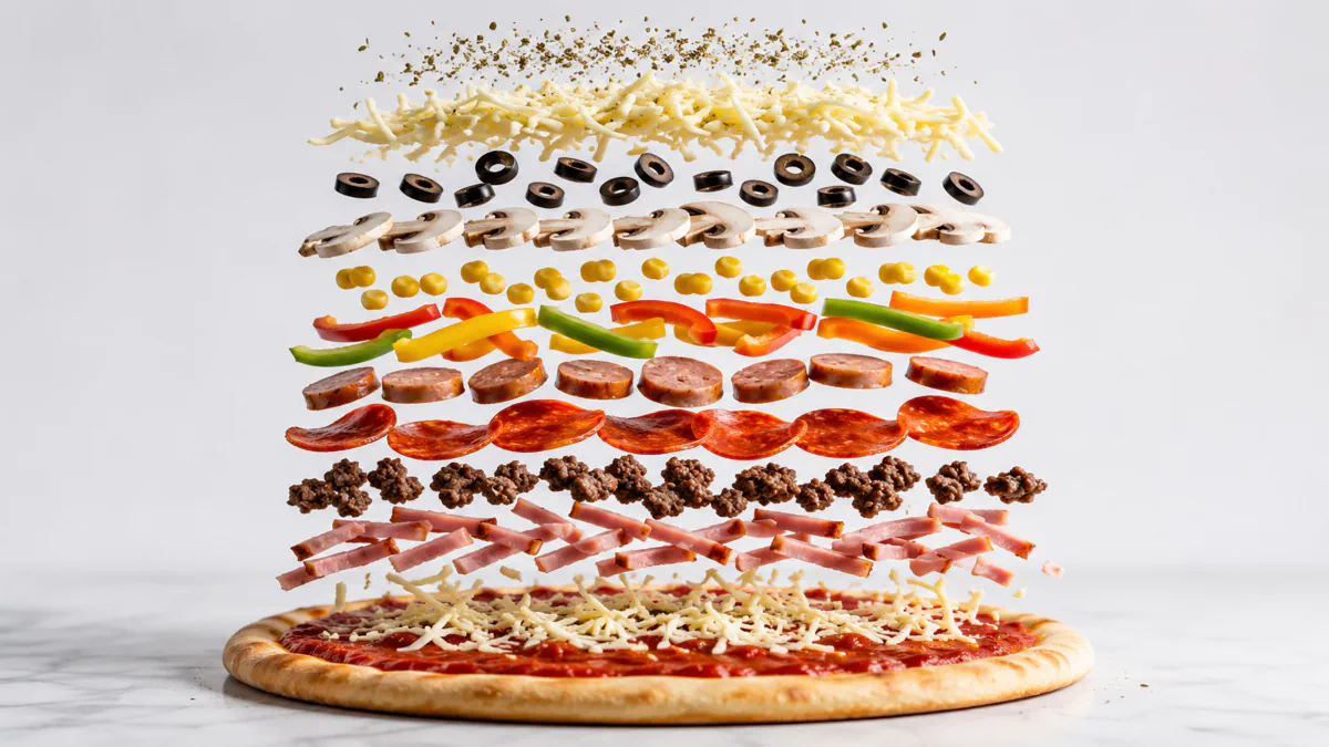 The Works pizza