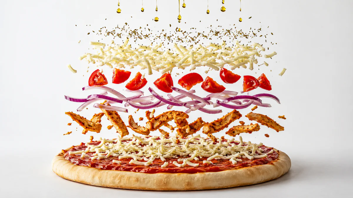 Vegan Cajun Not-Chicken pizza